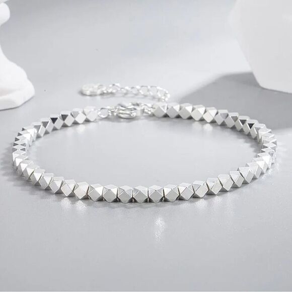 The Abstract Sparkle Chain Link Bracelet in 925 silver - Picture 1 of 5